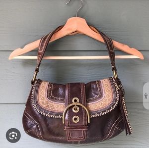 COACH "Limited Edition" Brown Soho Flap Signature Hobo Shoulder Bag #G063-10479⁸